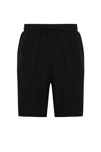 Trendyol Collection Summer Black Muslin Shorts - TMNSS24SR00059