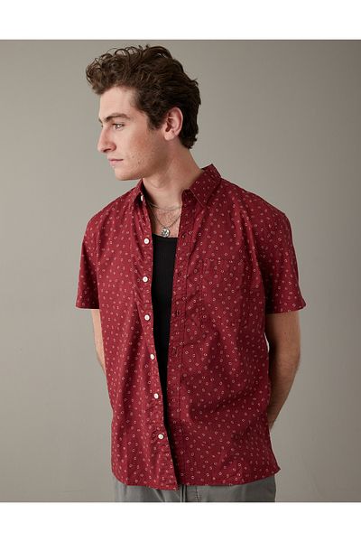 AMERICAN EAGLE Claret Red Men's Shirt U-2154-6027