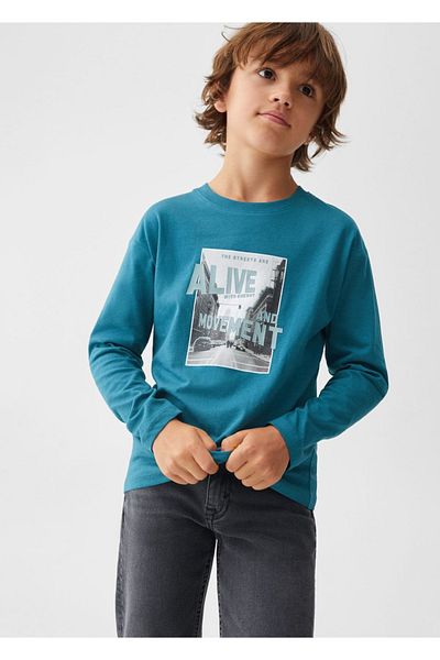 MANGO Kids Tricou Albastru Pentru Copii