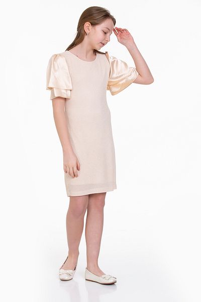 LAPINKOD Glittery Girl's Dress with Flywheel Sleeves