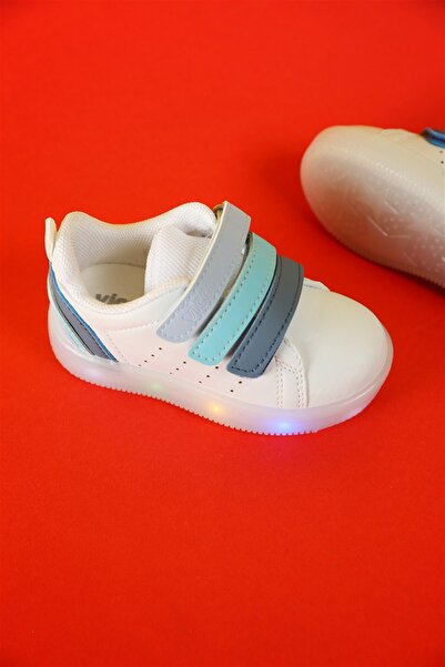 Vicco Sun Light Boy's White Blue Sneaker