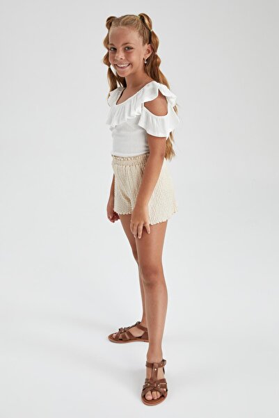 DeFacto Dívčí šortky s pružným pasem a širokými nohavicemi Y7466a622hs