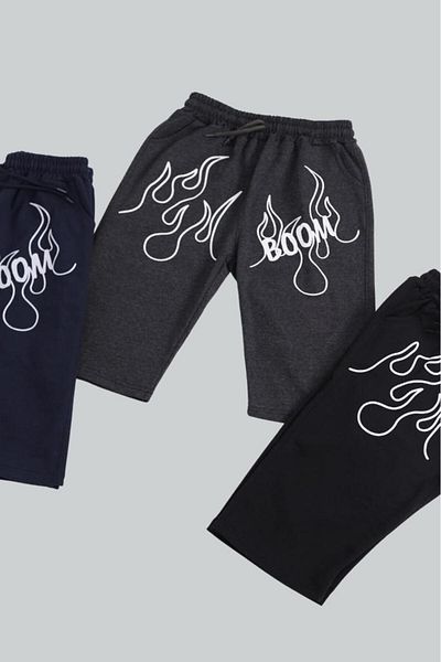 Çiggo Kids Capri / Bermude pentru băieți cu imprimeu cu 3 bucăți