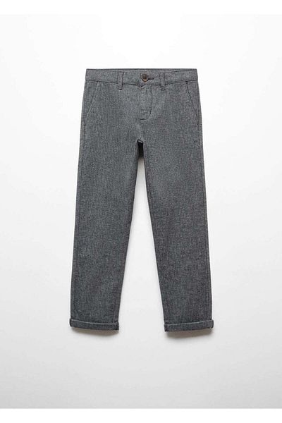MANGO Kids Gerade geschnittene Hose mit Fischgrätenmuster