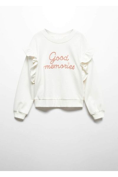 MANGO Kids Γραπτό φούτερ με βολάν
