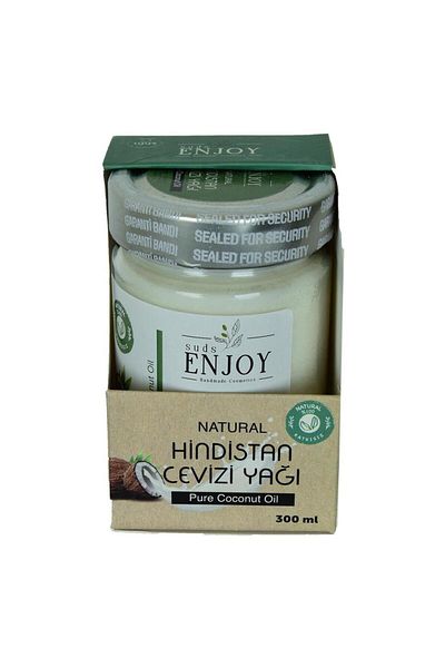 Enjoy Pure Coconut Oil Cold Pressed Glass Jar 300 Gr