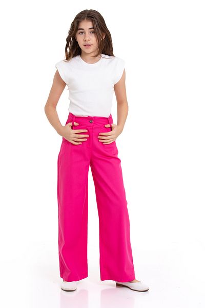 LAPINKOD Five-Pocket High Waist Girl's Trousers