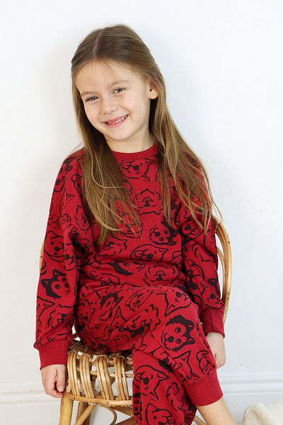 Harika KIDS Girl-Boy (Unisex) Children's Interlock Fabric Medium Thick Embroidered-Printed Knitted Basic Tracksuit Set