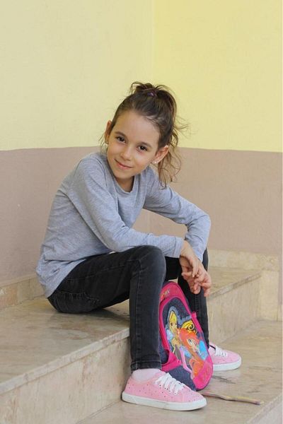 Çiggo Kids Badi de bază cu mânecă lungă din bumbac simplu