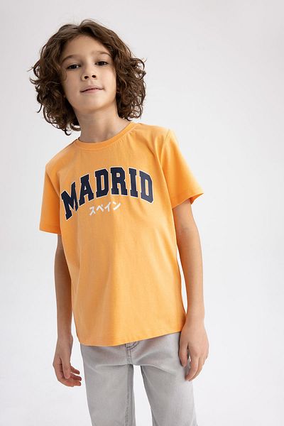 DeFacto Boy's Crew Neck Printed Short Sleeve T-Shirt Z9320a623hs
