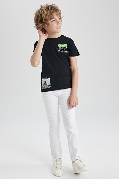 DeFacto Тениска с щампа с кръгло деколте и къс ръкав за момче Z9329a623sm