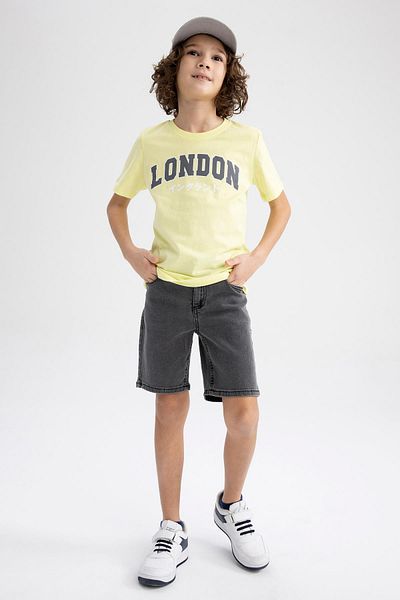 DeFacto Boy's Crew Neck Printed Short Sleeve T-Shirt Z9320a623hs