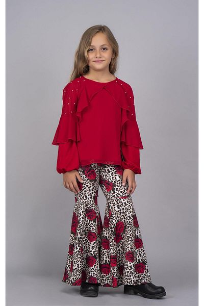 Best Girl's Red Spaghetti Trousers