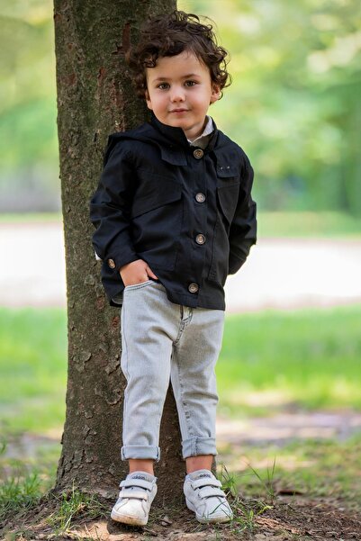 Gold Class Kidswear طقم معطف واق من المطر للأولاد بجيب وغطاء للرأس