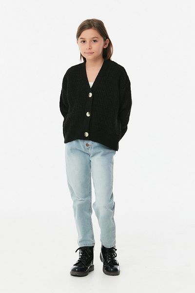 Fulla Moda Buttoned Girl's Cardigan