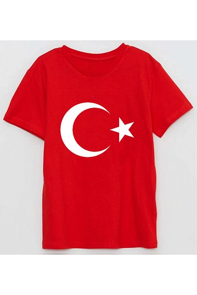Efendioğlu Design تي شيرت قطني ناعم للأطفال مطبوع عليه علم يوم السيادة الوطنية والطفل في 23 أبريل