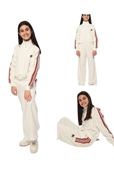 Marions Детски панталони с широки крачоли, висока талия и странични ивици