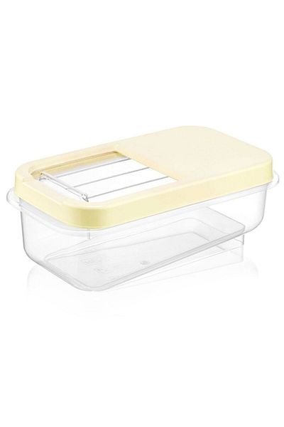 Nandy Home 2 Pieces 5 Lt Multibox with Easy Sliding Lid Food Pulses Vs. Storage Container Cream