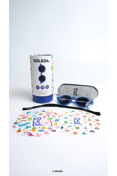 SOLEDA 6-12 Years Old Children's Sunglasses, Denim Blue