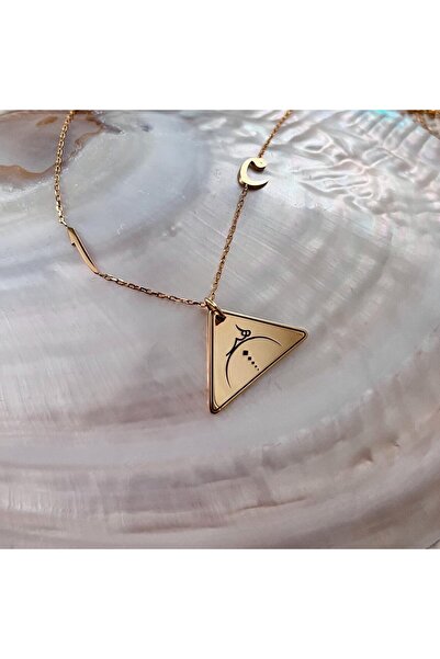 Ay Accessories Hiçlik Sembollü 925 Ayar Gümüş Plaka Elif Vav Kolye