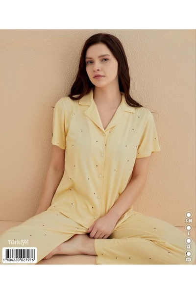 İpek Önden Düğmeli Pijama Takımı