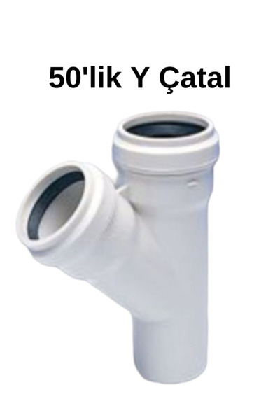Özeniş 50'lik Y Çatal Pvc Pimaş Boru (Kalınlığı 3.2) Atık Su Dublex Pvc Boru 50 mm