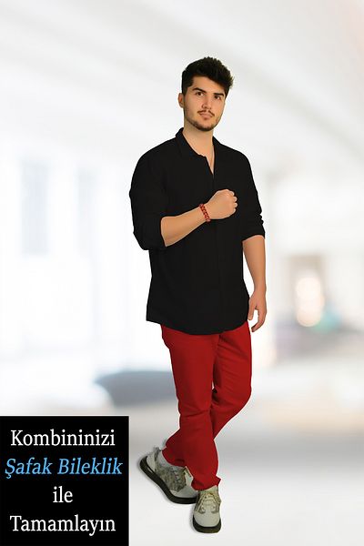 ŞAFAK BİLEKLİK Hülya 16 Tetris - Set of 3 Colors (Red, White, Black)