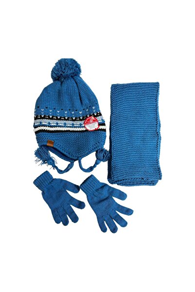 Kitti Erkek Çocuk Atkı Bere Eldiven 3 Lü Takım 4-8 Yaş