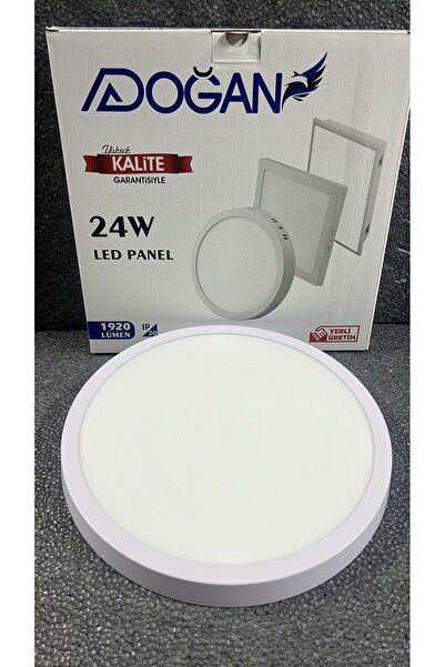 ADOĞAN 24 W SIVAÜSTÜ YUVARLAK BEYAZ KASA BEYAZ IŞIK  LED PANEL  2 Lİ PAKET