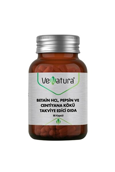 VeNatura Betain HCL, Pepsin ve Centiyana Kökü Takviye Edici Gıda 90 Kapsül
