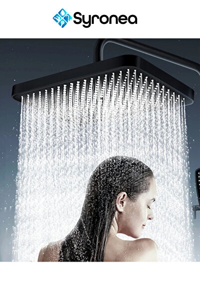 Syronea EcoFlow Siyah Robot Yağmurlama Tepe Duş Seti Yeni Model Duş Sistemler...