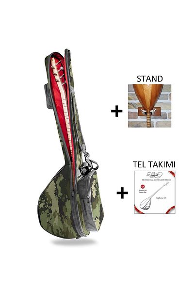 Donizetti Επαγγελματική τσάντα Gigbag Κοντή θήκη με μοτίβο καμουφλάζ Σετ σύρματος δώρο
