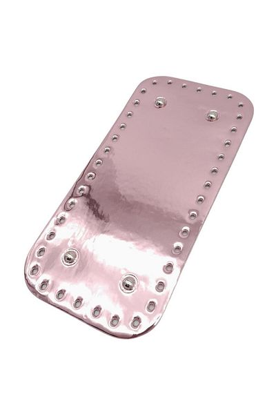 angel çanta aksesuar Angel Bag Accessory Shiny Patent Leather 25x12 cm Rectangular Bag Base Powder Color Silver Metal