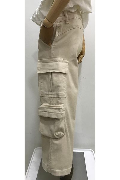Çikoby Girl's Cargo Stone Color Jeans