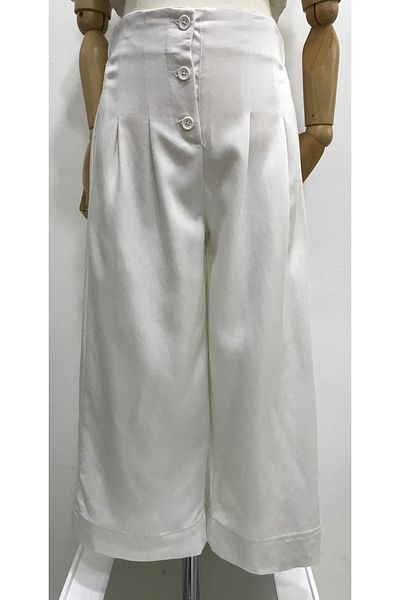 Çikoby Girl's Off-White Viscose Ply Pant