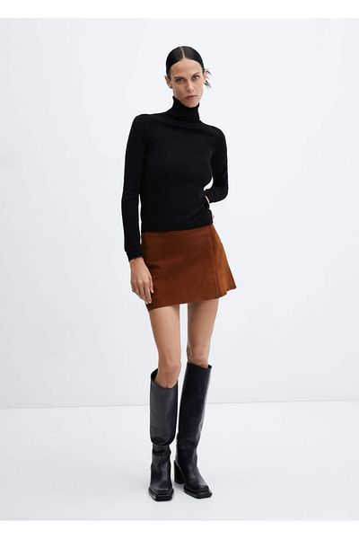 MANGO Woman Thin Knitwear Turtleneck Sweater