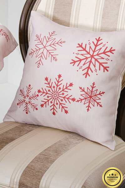 Finezza Husă de pernă din material textil cu imprimeu bej roșu 45x45 cm dublă...