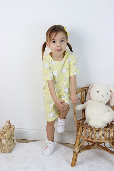 Harika KIDS Girl's Rabbit-Flower Printed Shorts Double Suit