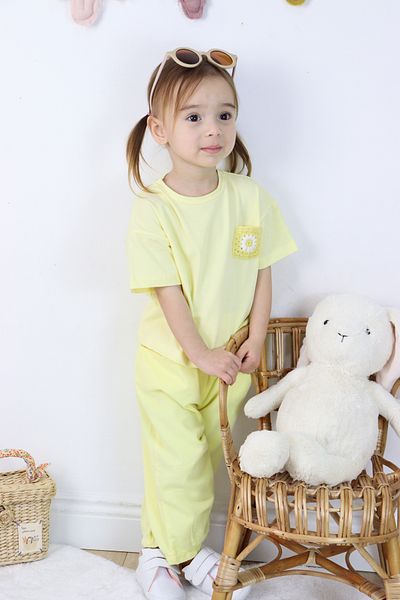 Harika KIDS Girl's Linen Shorts and Embroidered Shorts Double Set