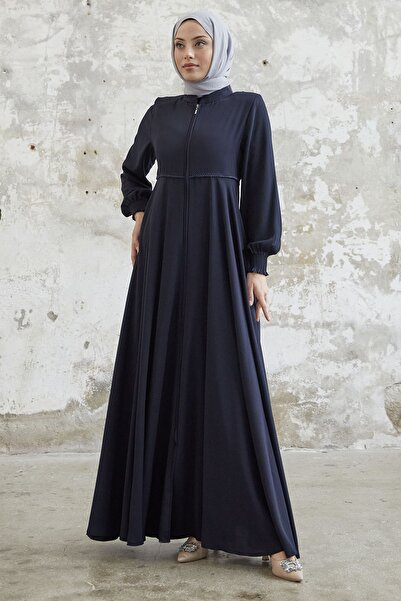 InStyle Guipure Medina Silk Ferace - Navy Blue