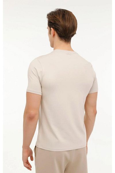 lumberjack Ανδρικό T-Shirt CT102 BSC Neck Beige Crew Neck