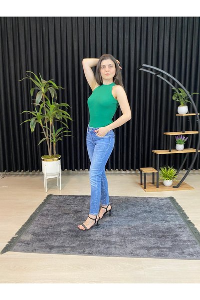 ESPOİRPLUS WOMEN'S GREEN COLOR Camisole Sleeveless BLUZ