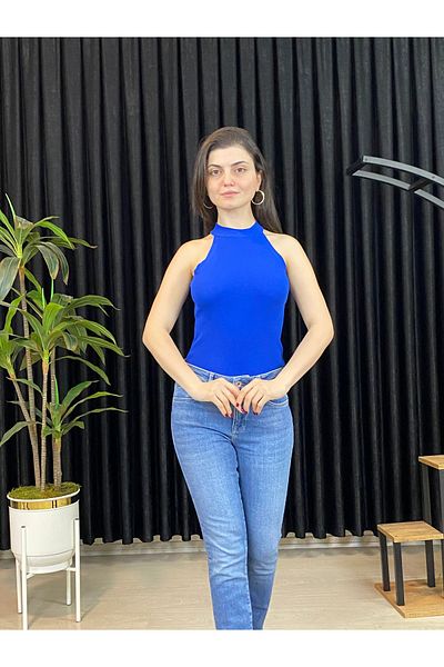 ESPOİRPLUS BLUZĂ FĂRĂ MÂNECĂ CAMISOLE DE CULOARE ALBASTRĂ DE FEMEI