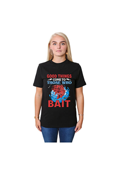 HediyeMania Tricou Uğurlu Fisherman Tricou negru pentru femei cu imprimeu Des...