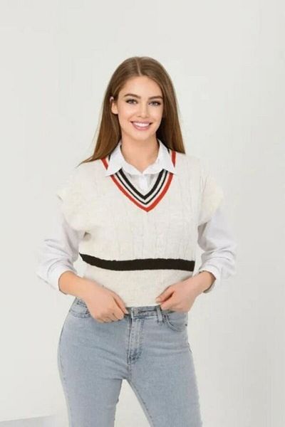 GİZZA Women's Striped Braided Sweater
