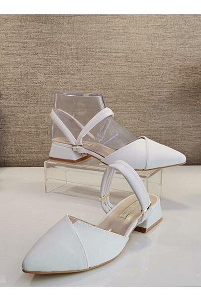 De Scario De Scarıo 582 Women's Short Heeled Open Back Shoes