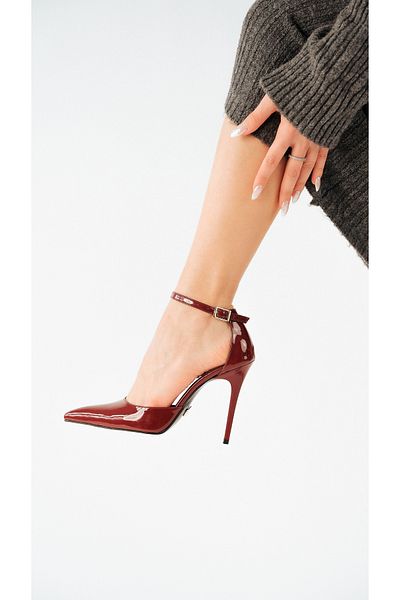 AYAKKABI PRENSİ Lorna Ankle Strap Cherry Model Shoes