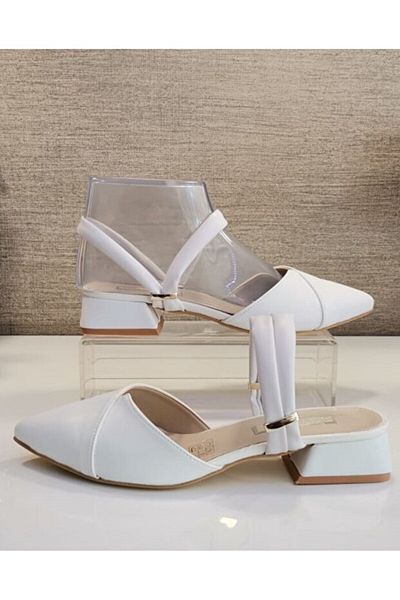 De Scario De Scarıo 582 Women's Short Heeled Open Back Shoes