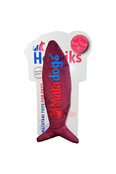 Herniks Sesli Peluş Kumaş Köpek Oyuncağı - Fishy 14cm Bordo