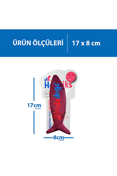 Herniks Sesli Peluş Kumaş Köpek Oyuncağı - Fishy 14cm Bordo